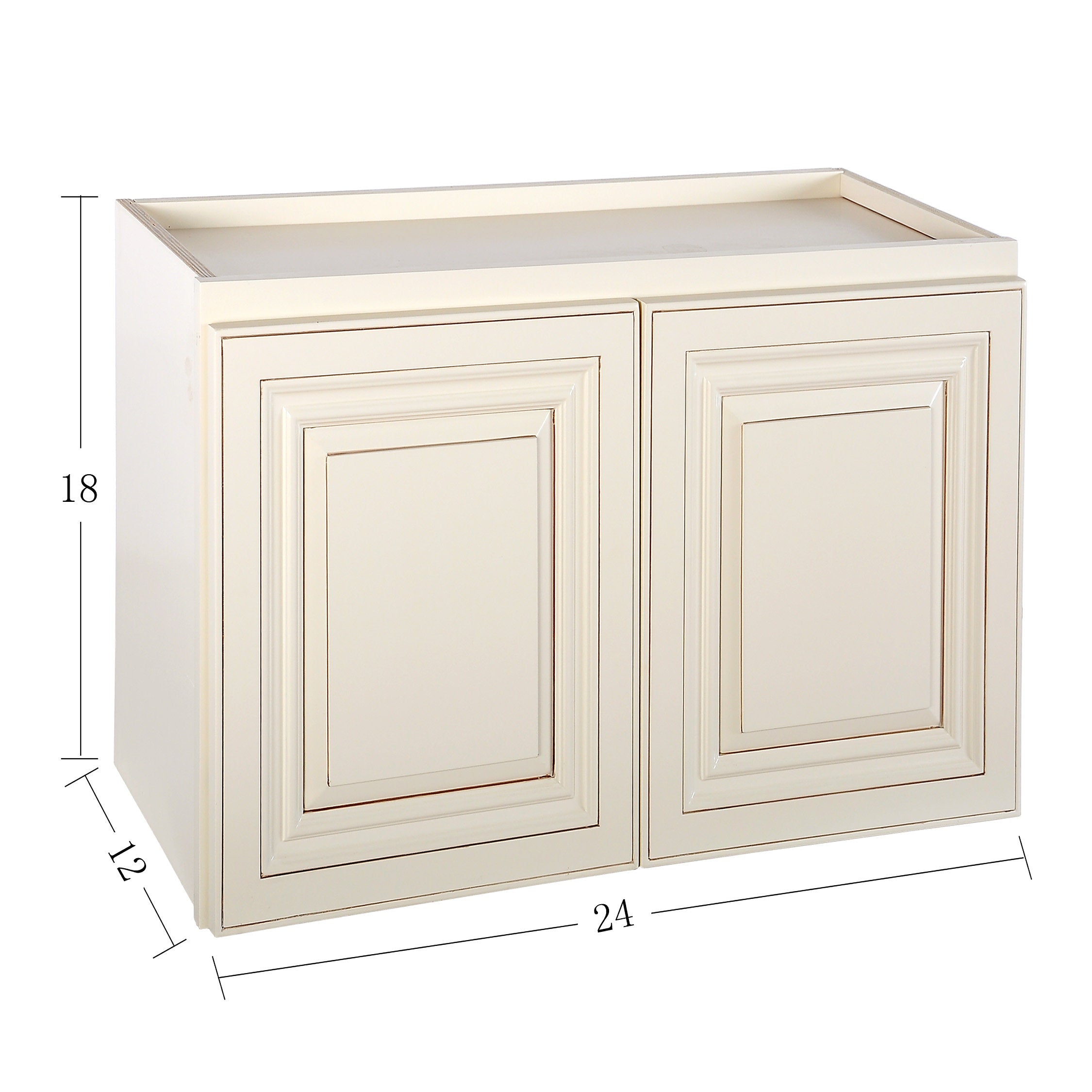 Cream White Wall Cabinet 12 Deep 18H@