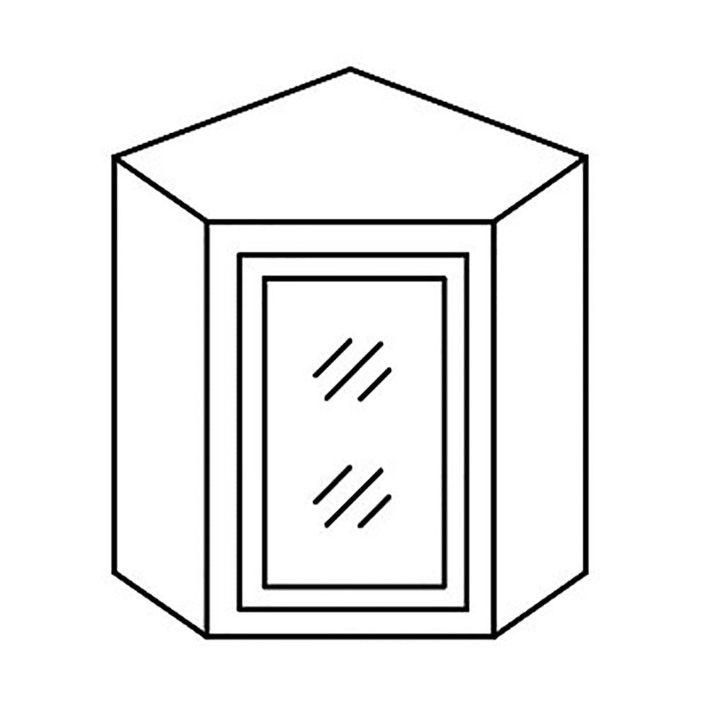 Misty Shaker Wall Diagonal Cabinet with Glass Door@