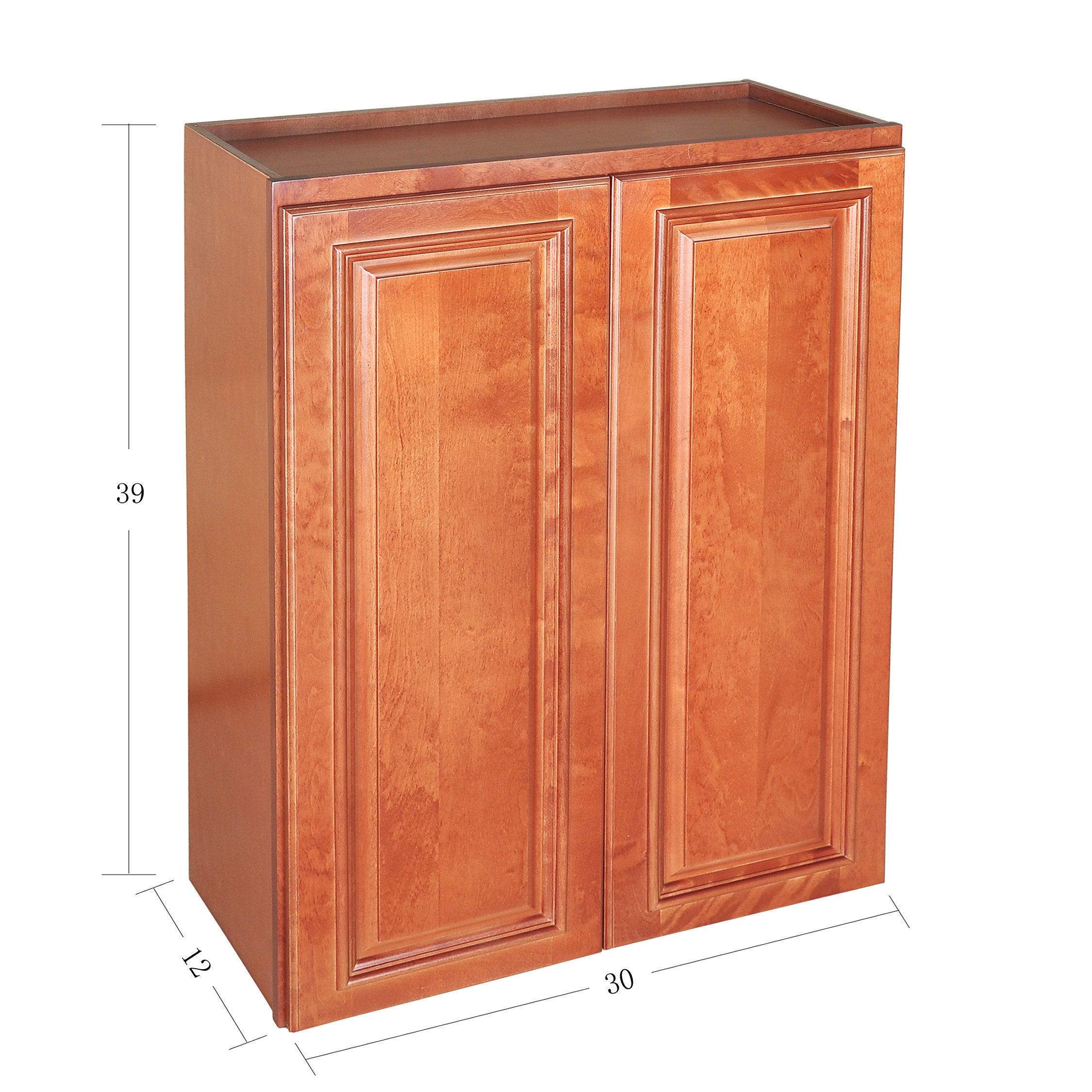 Wine Maple Wall Cabinet with Two Doors 39”H