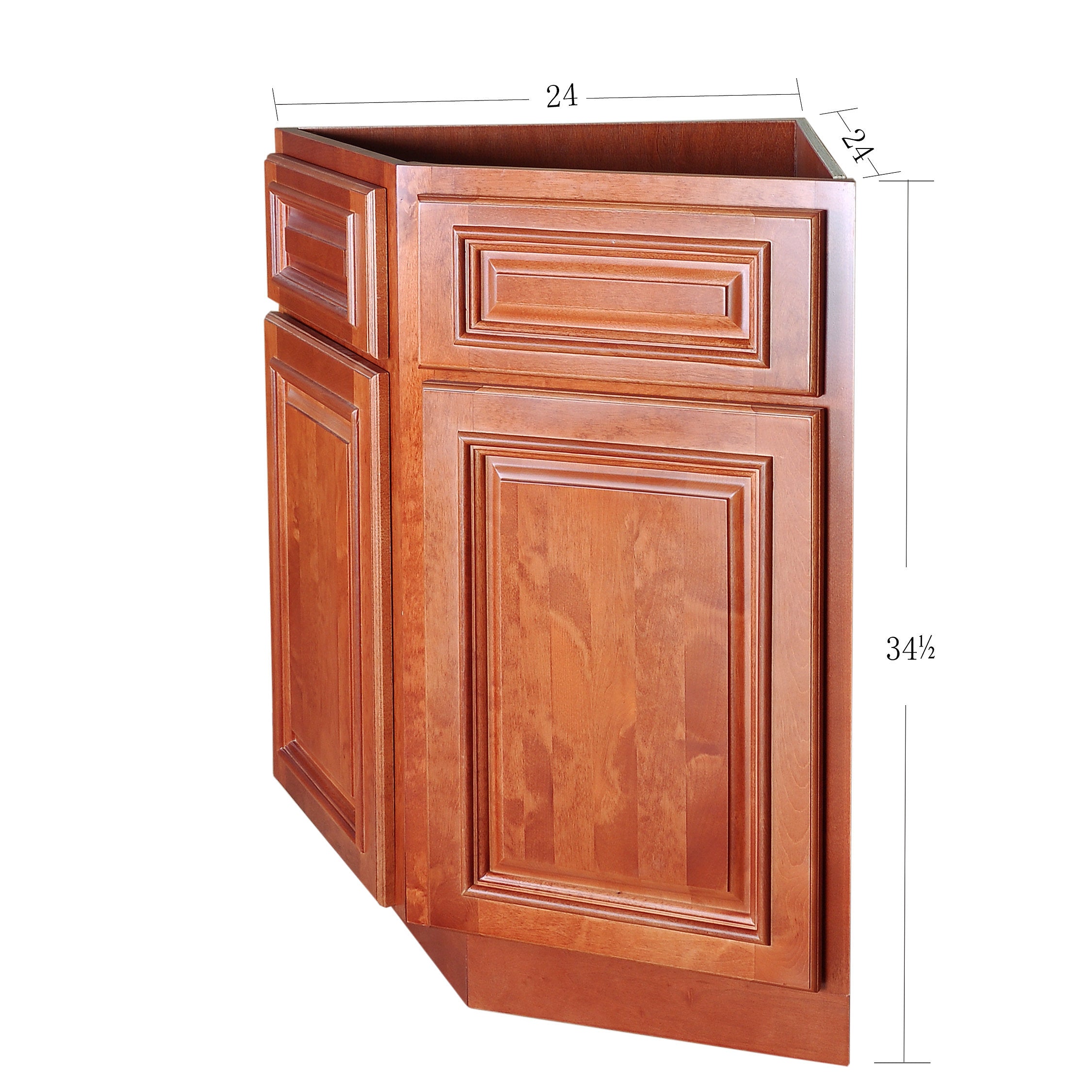 Wine Maple Base End Cabinet with Two Doors