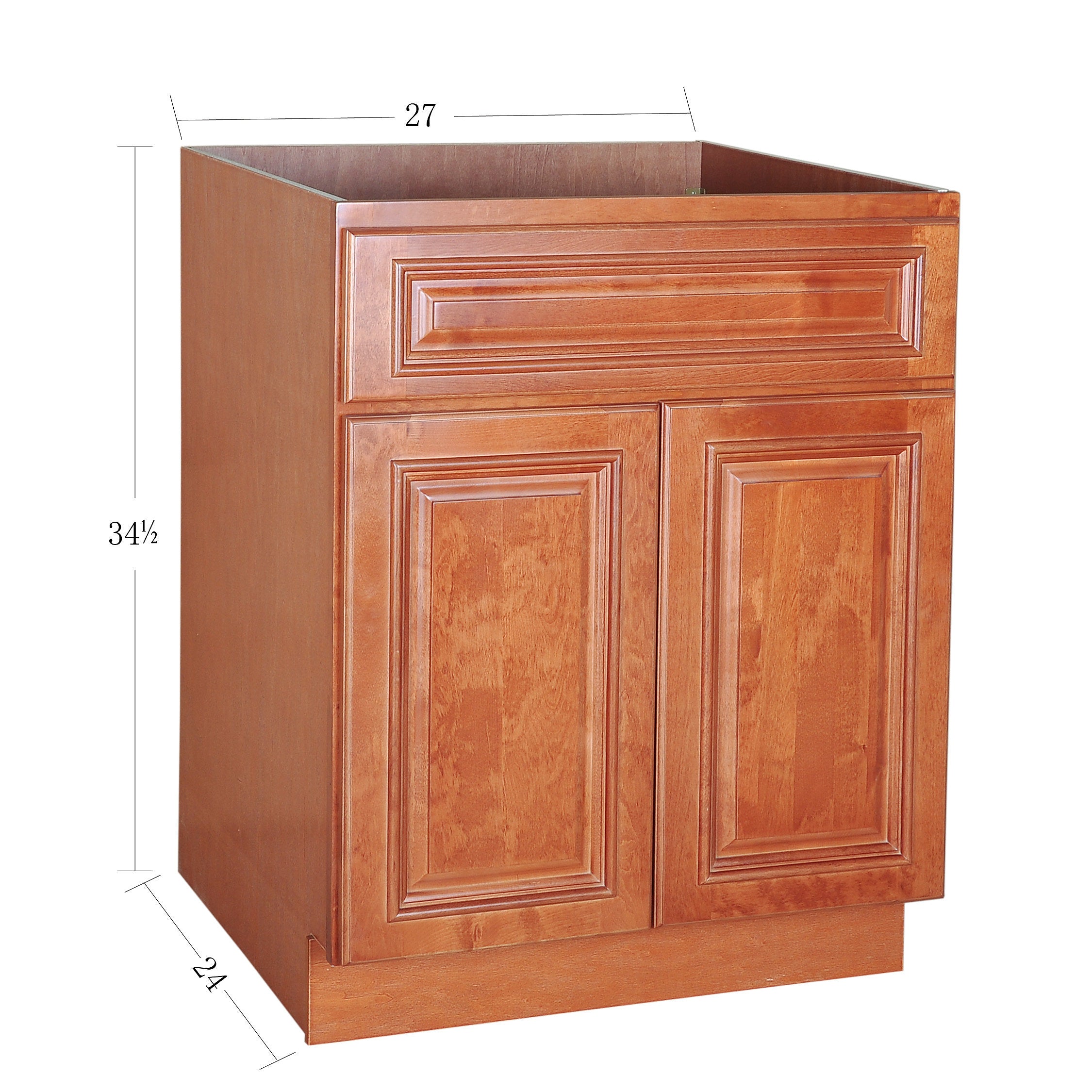 Wine Maple Sink Base Cabinet 27-33