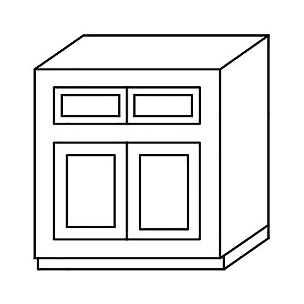 Shaker Gray Sink Base Cabinet 33-36@