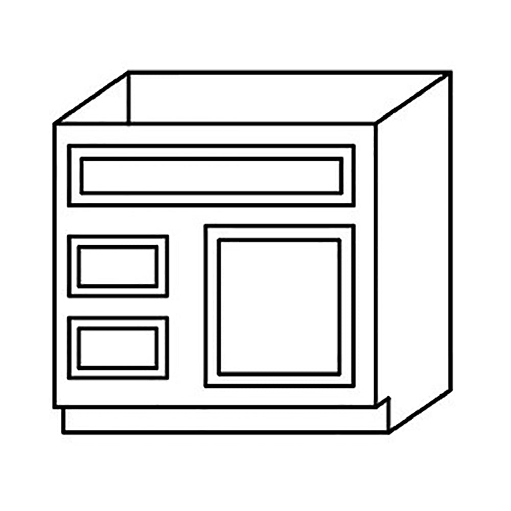 Misty Shaker Vanity Base with Drawer 30 L/R@
