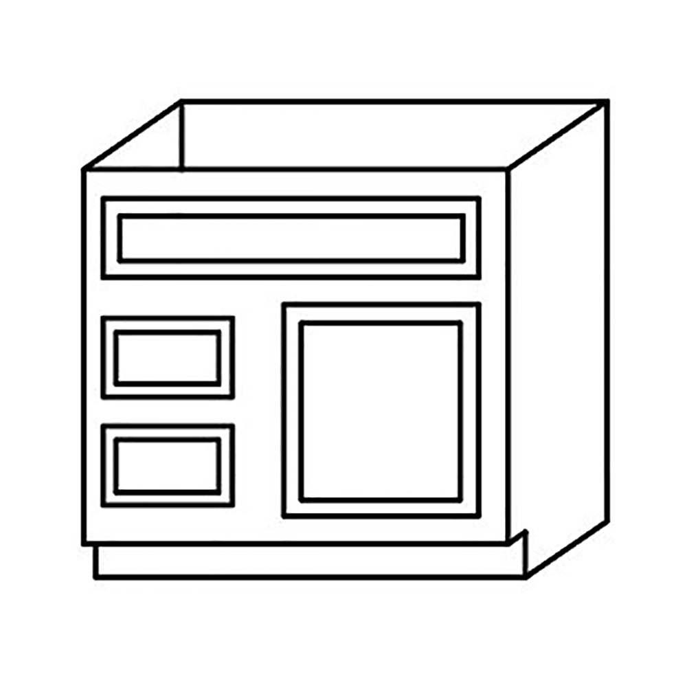 Shaker Espresso Vanity Base with Drawer 30 L/R@