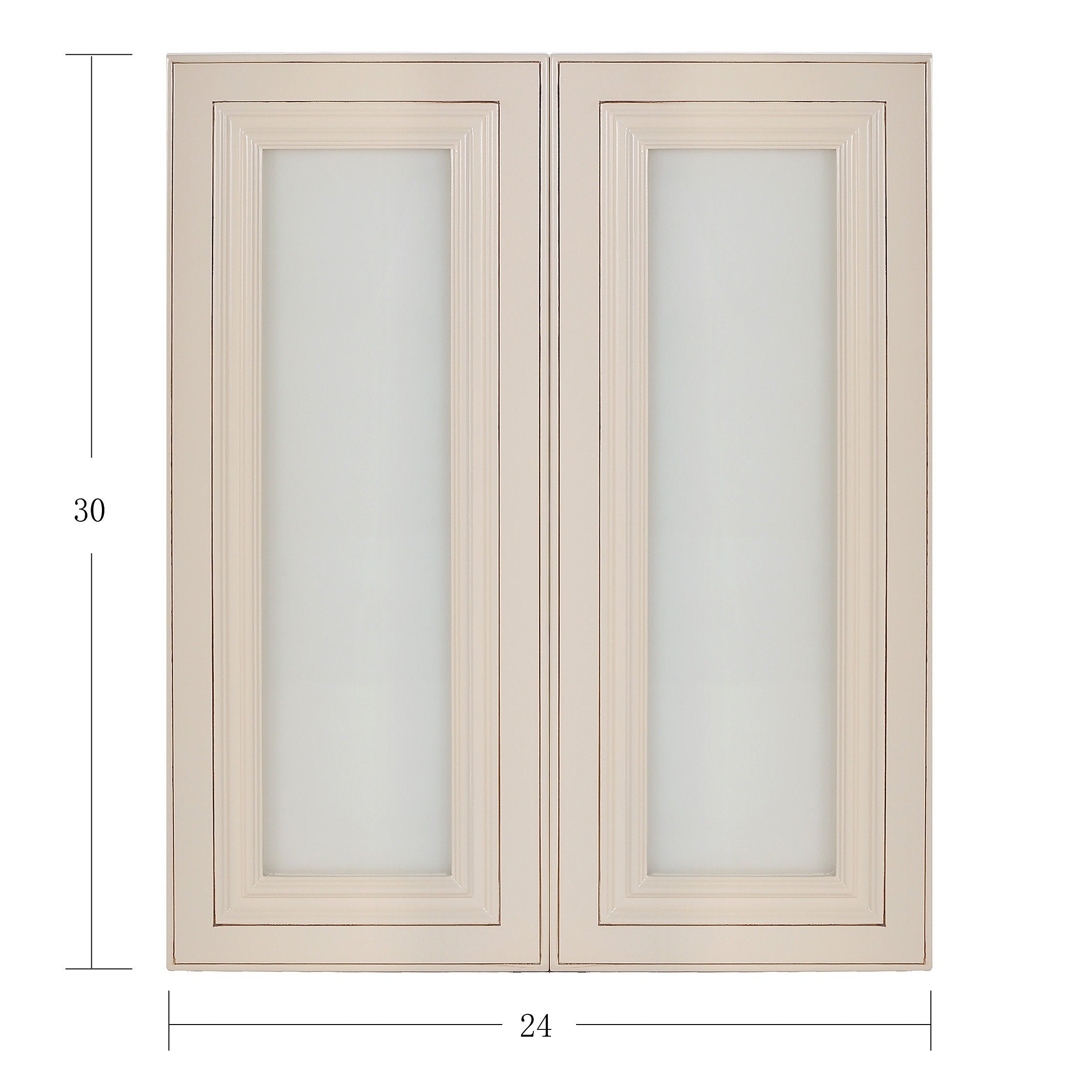 Cream White Glass Door (Two Doors)@