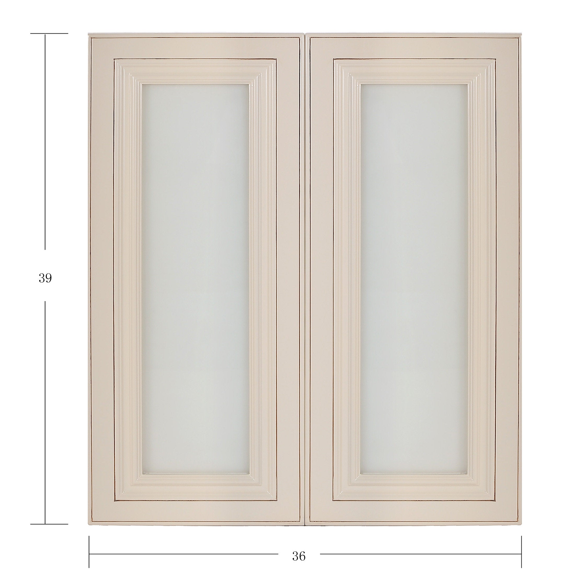Cream White Glass Door (Two Doors)@