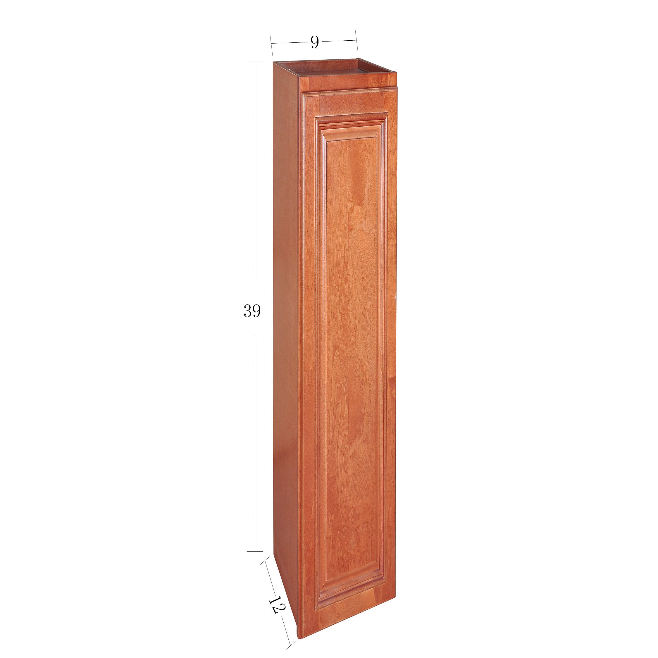 Wine Maple Single Door Wall Cabinet 12" Deep 39"H@