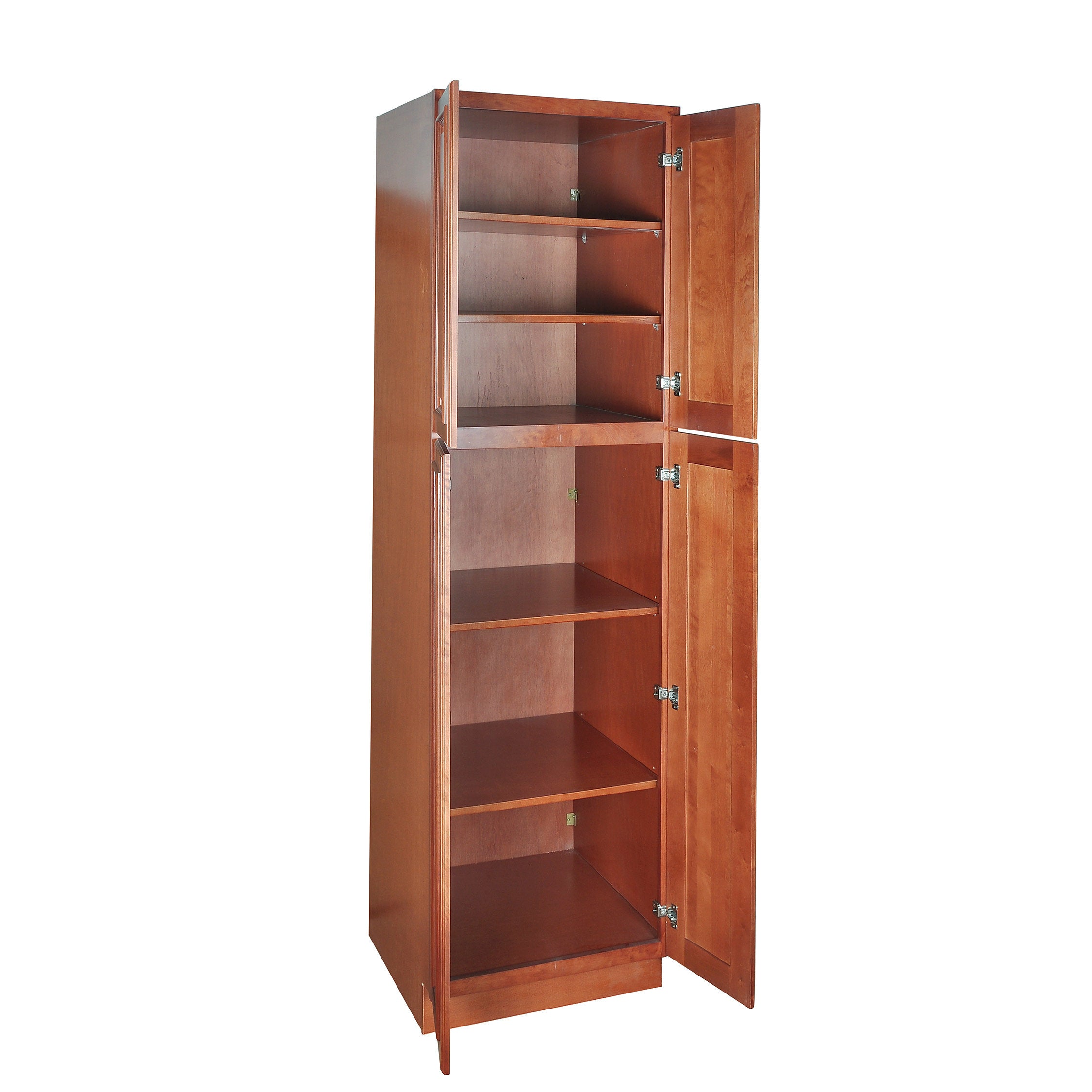 Wine Maple Pantry Cabinet with Four Doors