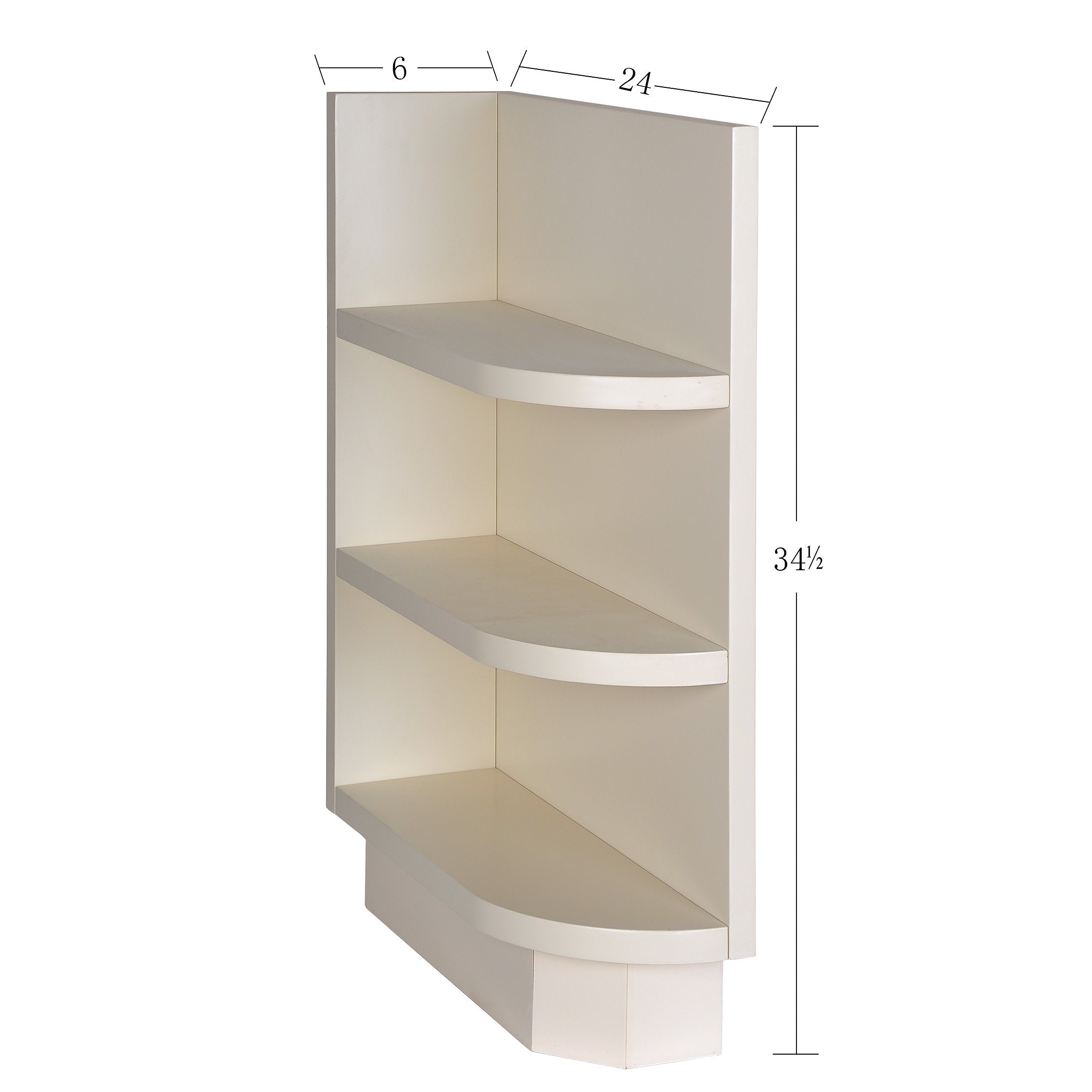 Cream White Base End Open Shelve@