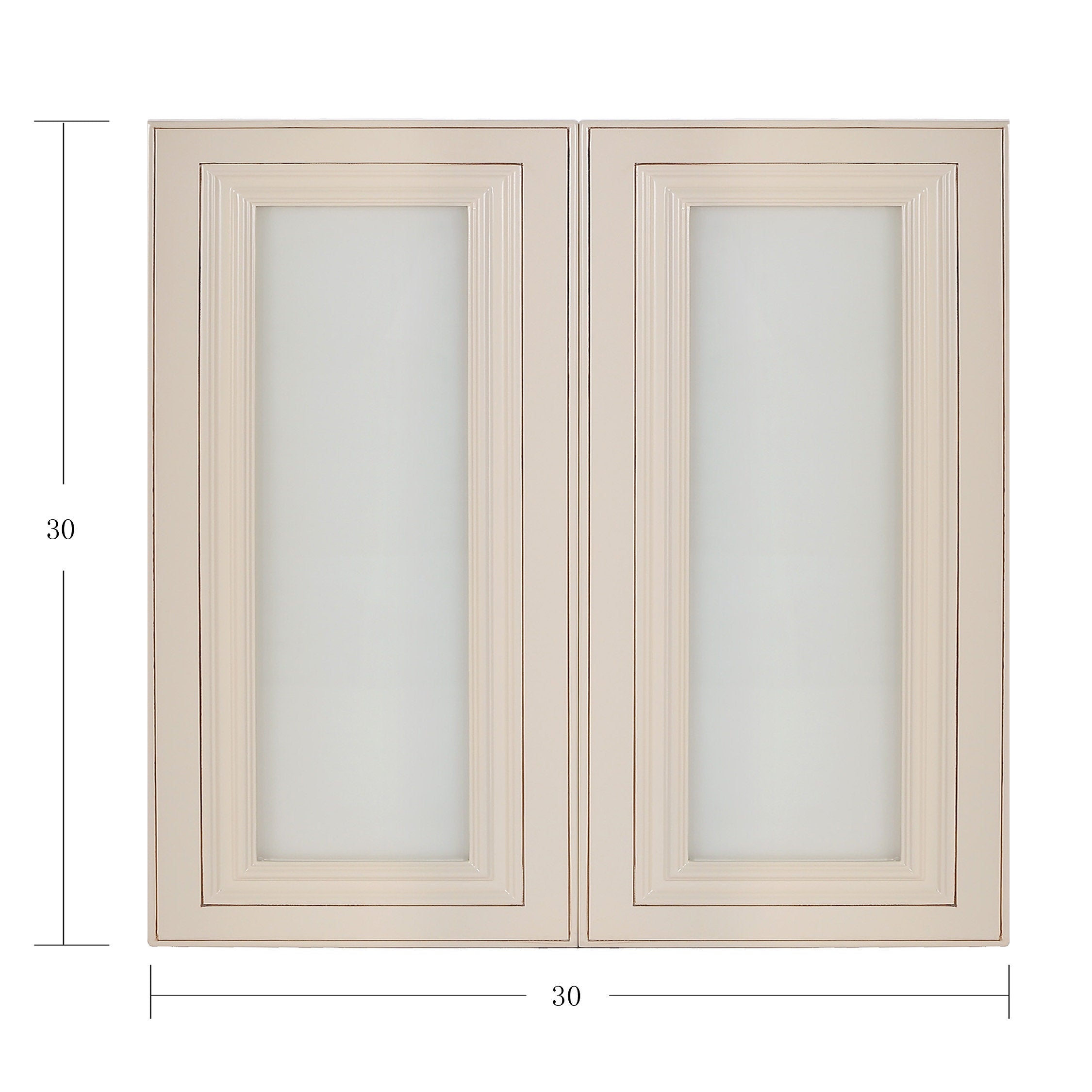 Cream White Glass Door (Two Doors)@